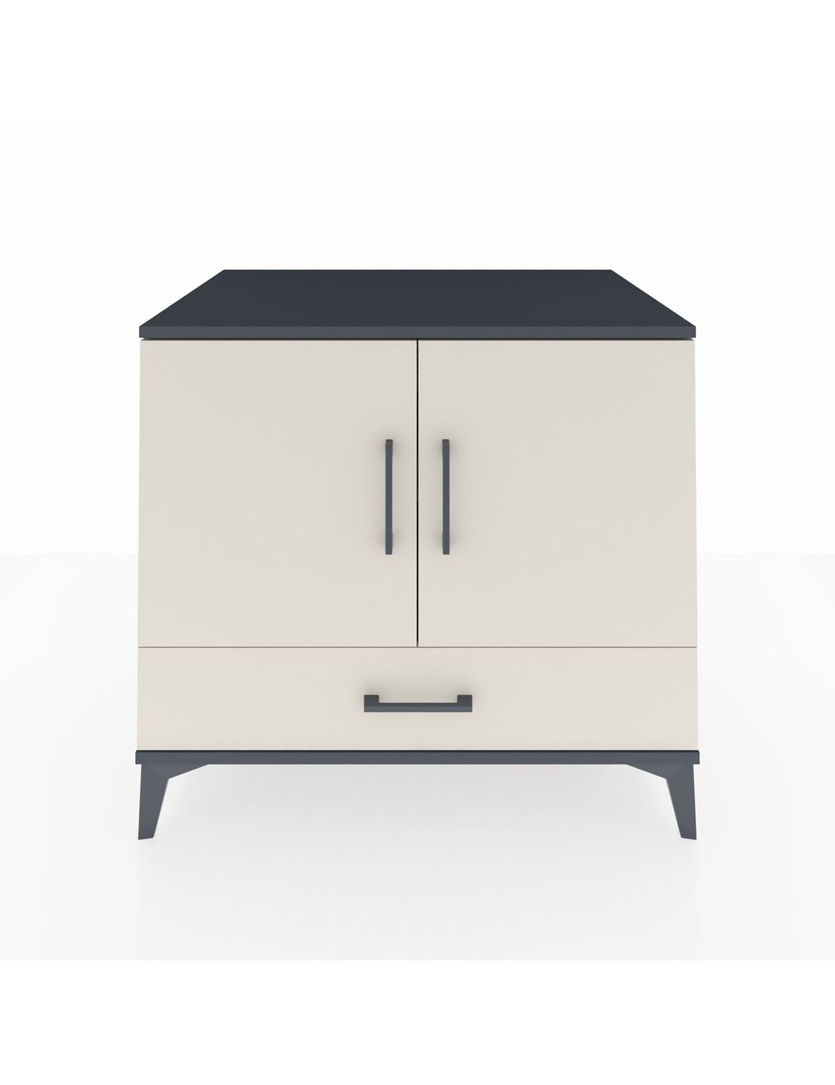 Kronos Şifonyer 2 Raflı Tek Çekmeceli 2 Kapaklı 88x59x80 Antrasit-Aytaşı