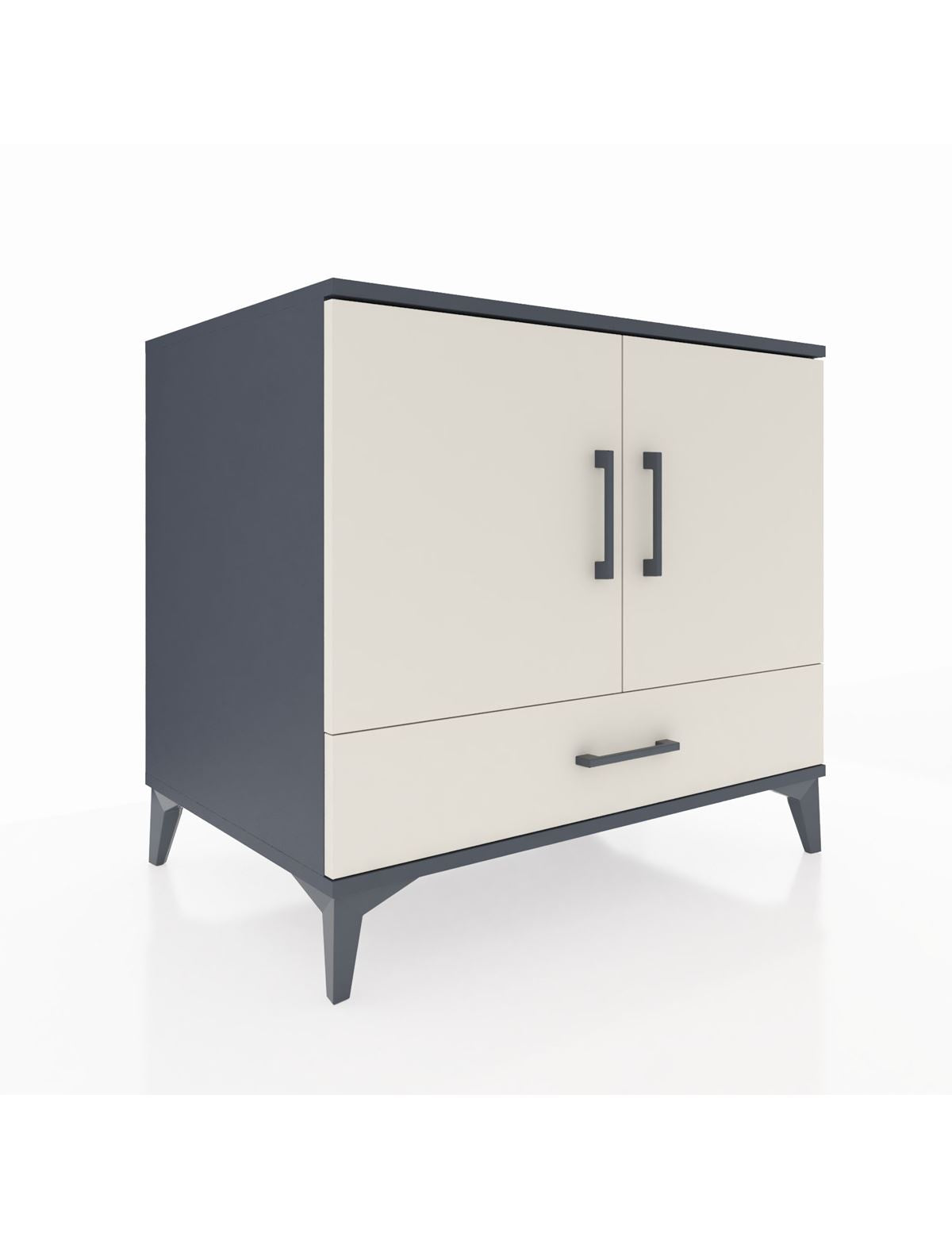 Kronos Şifonyer 2 Raflı Tek Çekmeceli 2 Kapaklı 88x59x80 Antrasit-Aytaşı