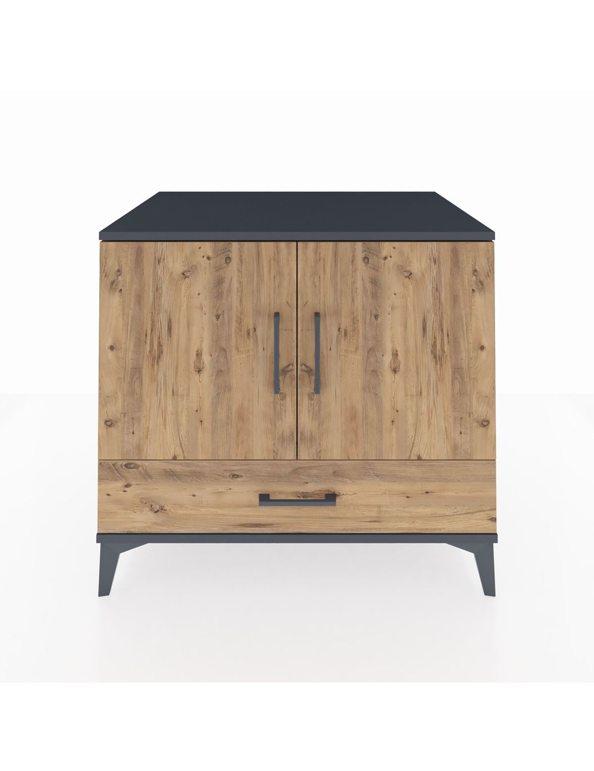 Kronos Şifonyer 2 Raflı Tek Çekmeceli 2 Kapaklı 88x59x80 Antrasit-Çam