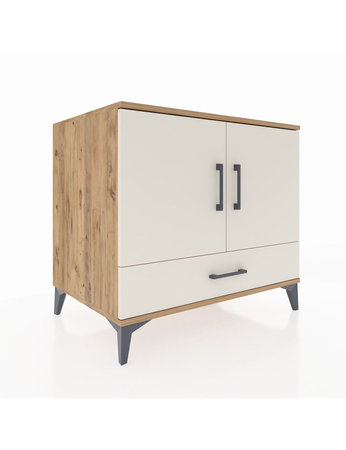 Kronos Şifonyer 2 Raflı Tek Çekmeceli 2 Kapaklı 88x59x80 Çam-Aytaşı