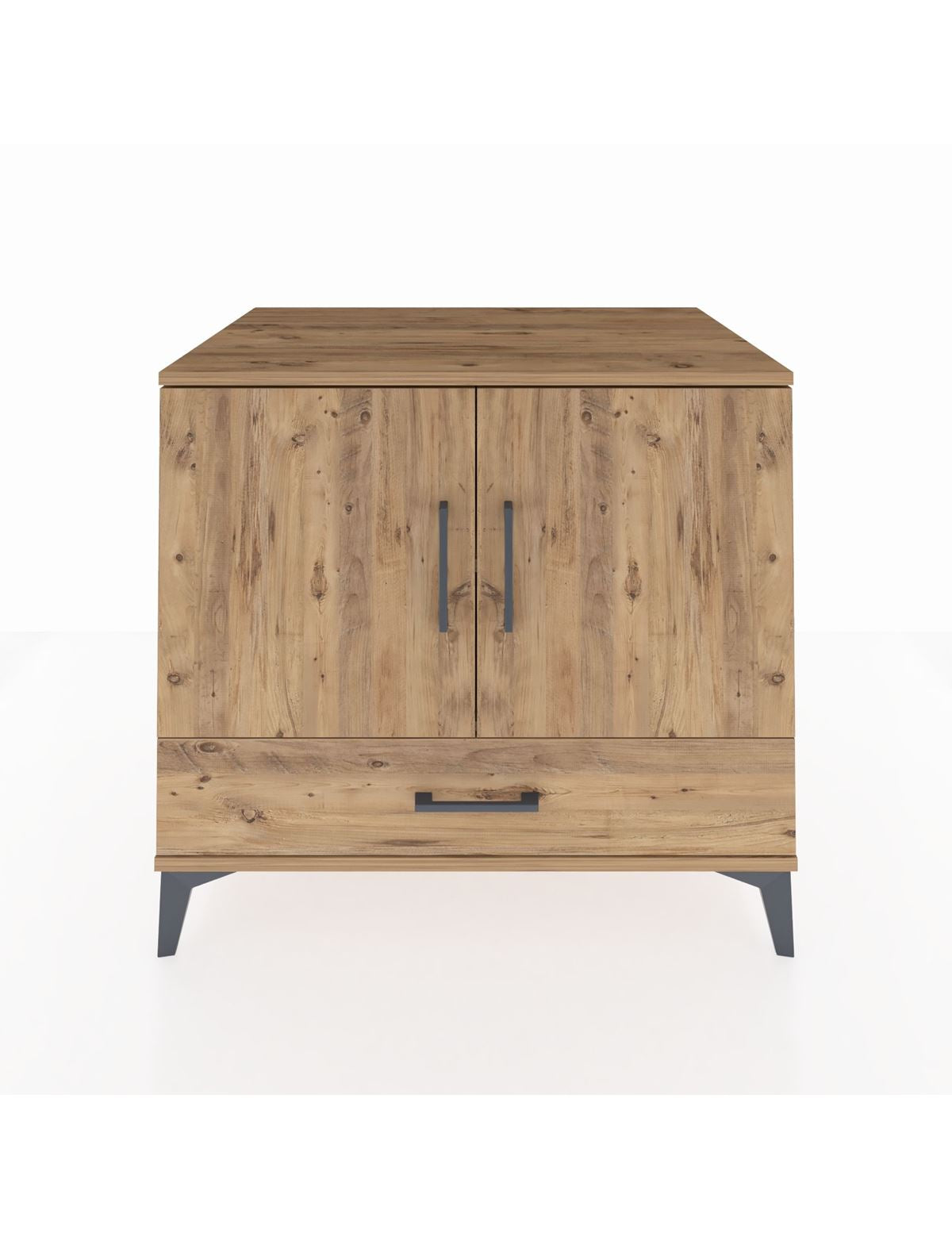 Kronos Şifonyer 2 Raflı Tek Çekmeceli 2 Kapaklı 88x59x80 Çam-Çam