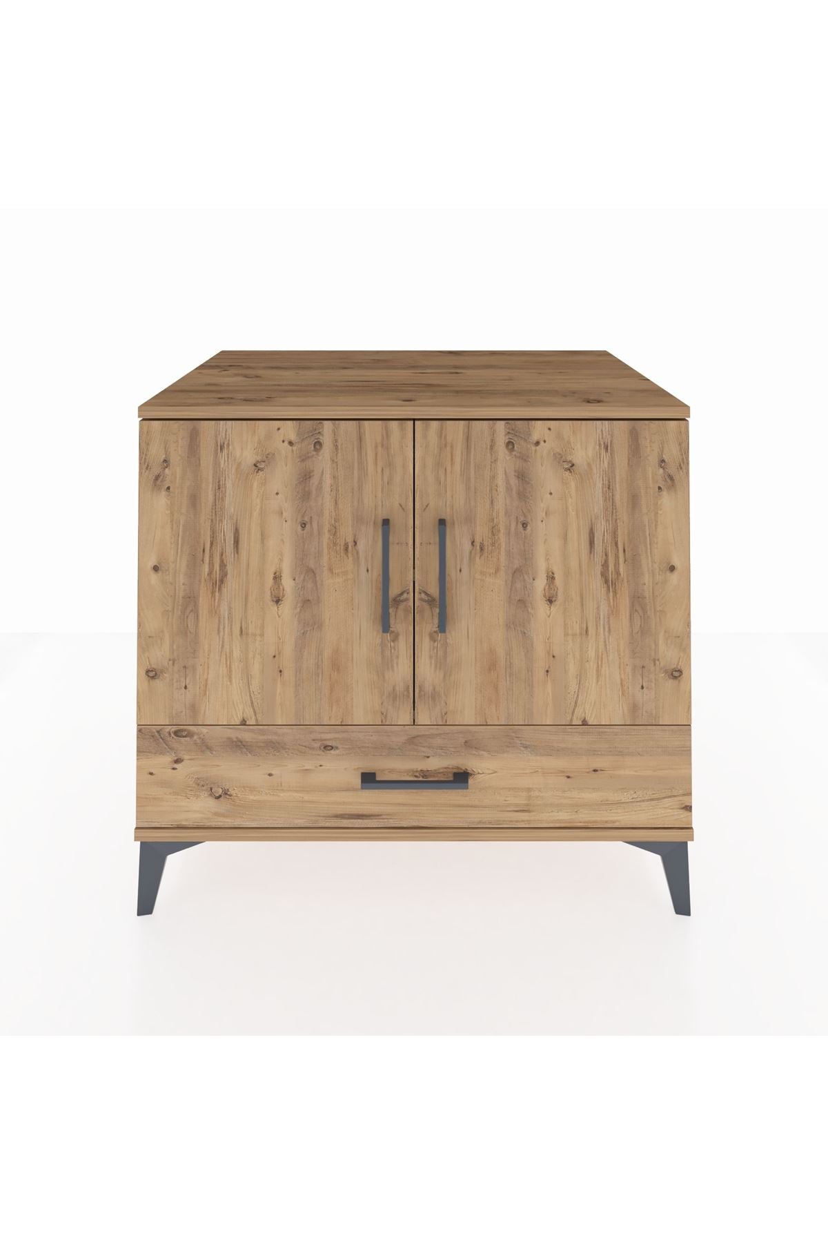 Kronos Şifonyer 2 Raflı Tek Çekmeceli 2 Kapaklı 88x59x80 Çam-Çam