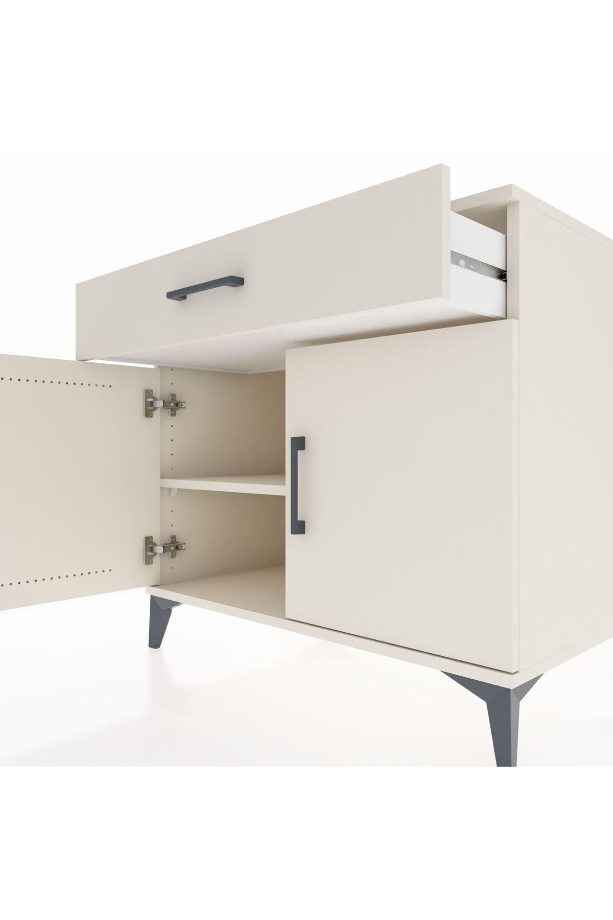 Kronos Şifonyer Tek Raflı Tek Çekmeceli 2 Kapaklı 88x59x80 Aytaşı-Aytaşı