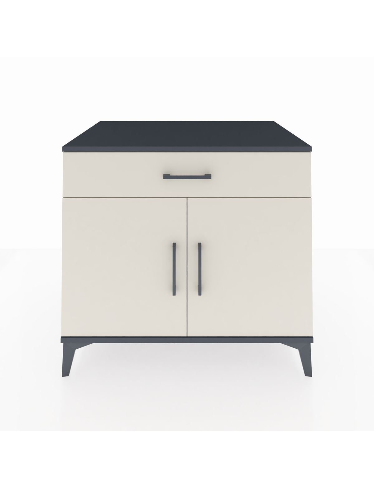 Kronos Şifonyer Tek Raflı Tek Çekmeceli 2 Kapaklı 88x59x80 Antrasit-Aytaşı