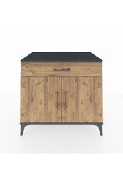 Kronos Şifonyer Tek Raflı Tek Çekmeceli 2 Kapaklı 88x59x80 Antrasit-Çam