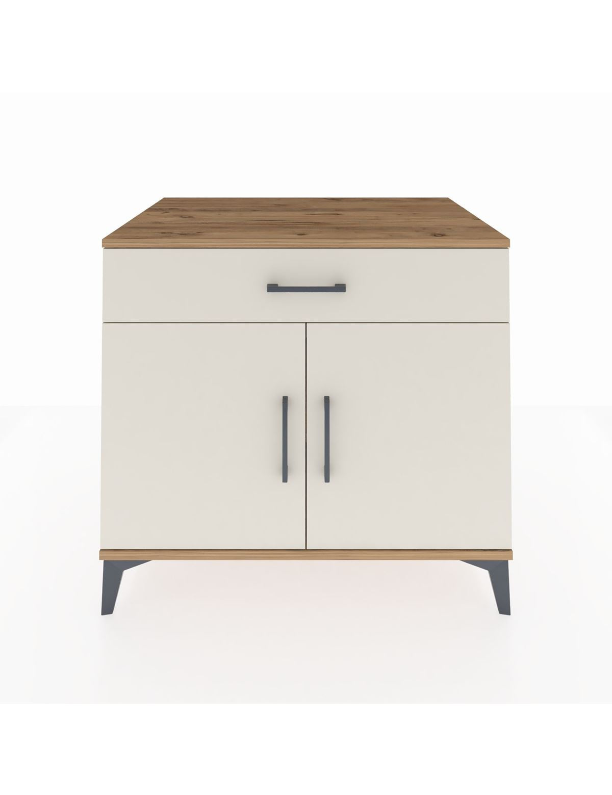 Kronos Şifonyer Tek Raflı Tek Çekmeceli 2 Kapaklı 88x59x80 Çam-Aytaşı