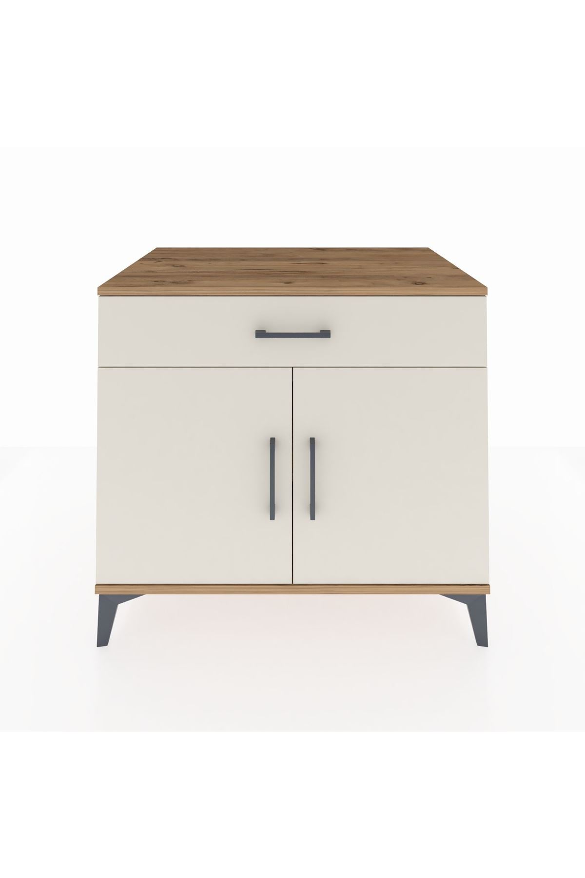 Kronos Şifonyer Tek Raflı Tek Çekmeceli 2 Kapaklı 88x59x80 Çam-Aytaşı