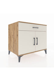 Kronos Şifonyer Tek Raflı Tek Çekmeceli 2 Kapaklı 88x59x80 Çam-Aytaşı