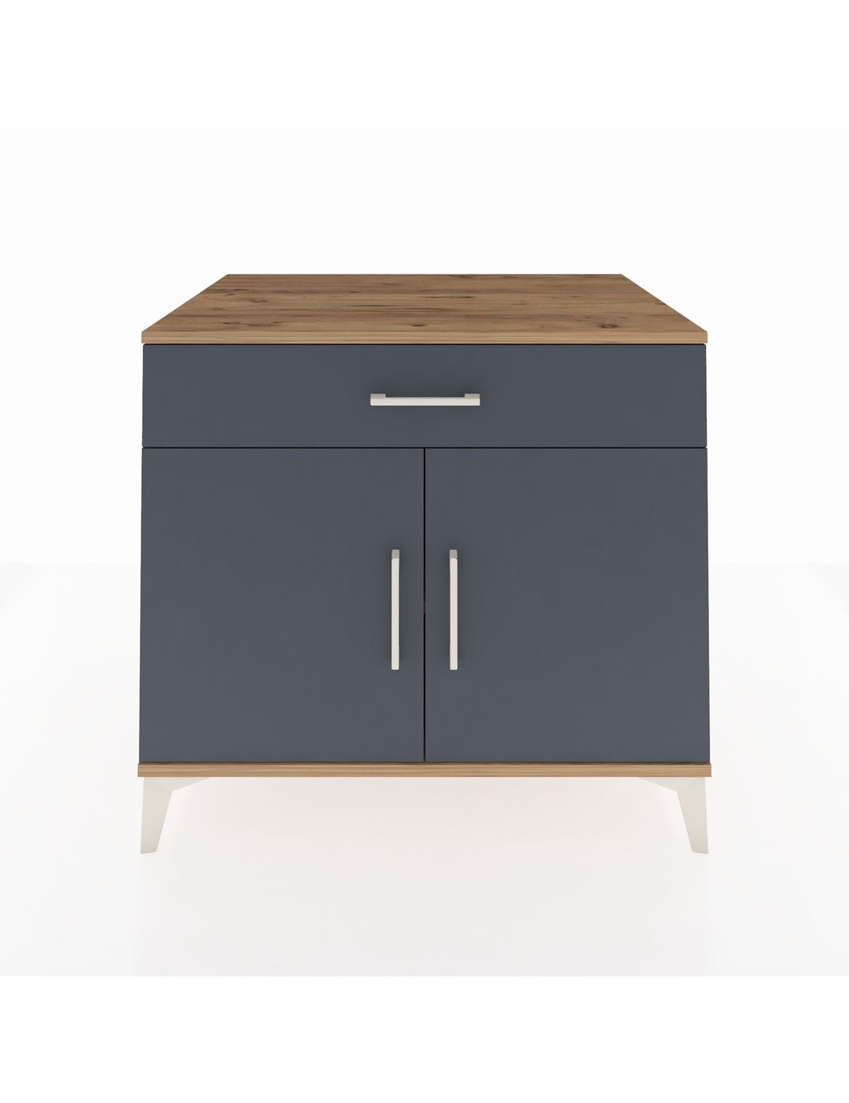 Kronos Şifonyer Tek Raflı Tek Çekmeceli 2 Kapaklı 88x59x80 Çam-Antrasit