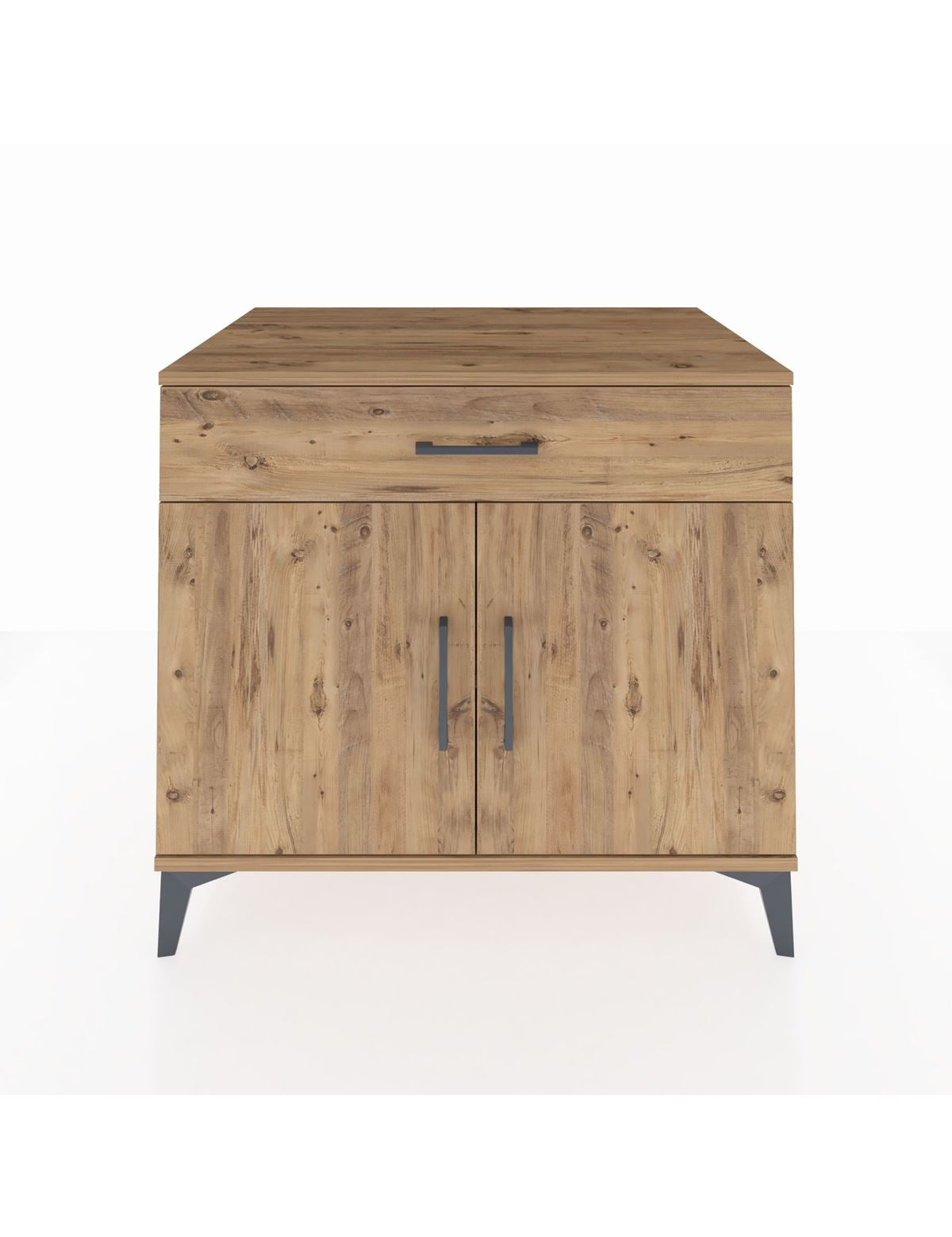 Kronos Şifonyer Tek Raflı Tek Çekmeceli 2 Kapaklı 88x59x80 Çam-Çam