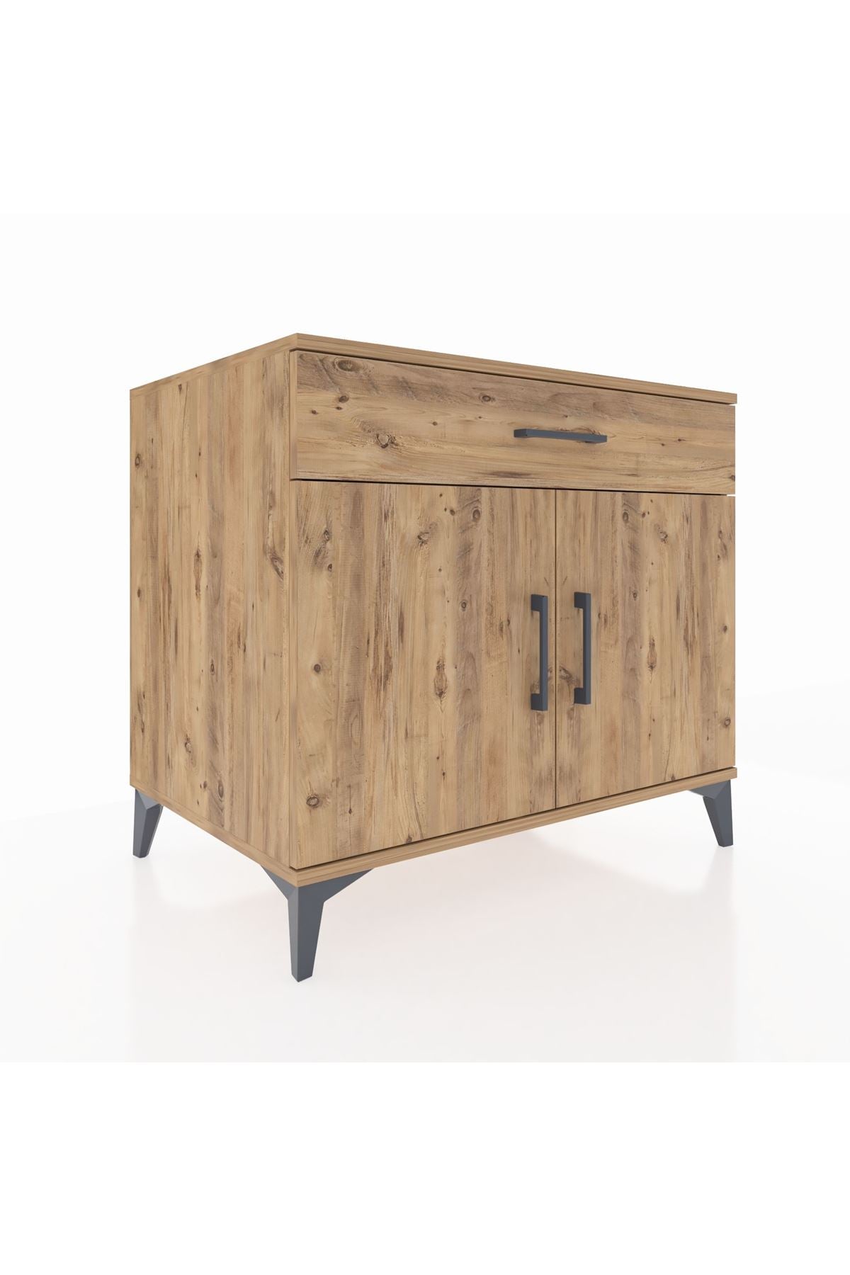 Kronos Şifonyer Tek Raflı Tek Çekmeceli 2 Kapaklı 88x59x80 Çam-Çam