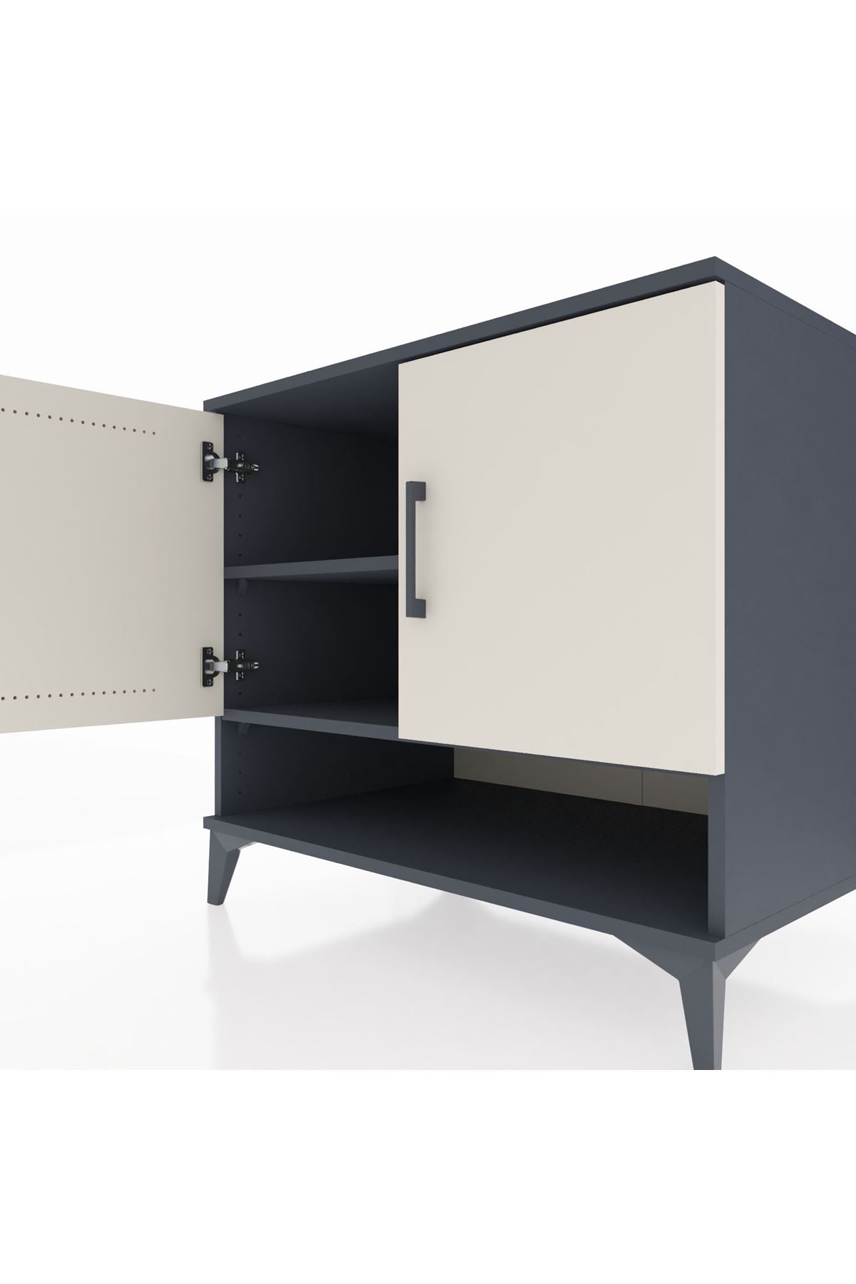 Kronos Şifonyer 2 Raflı 2 Kapaklı 88x59x80 Antrasit-Aytaşı