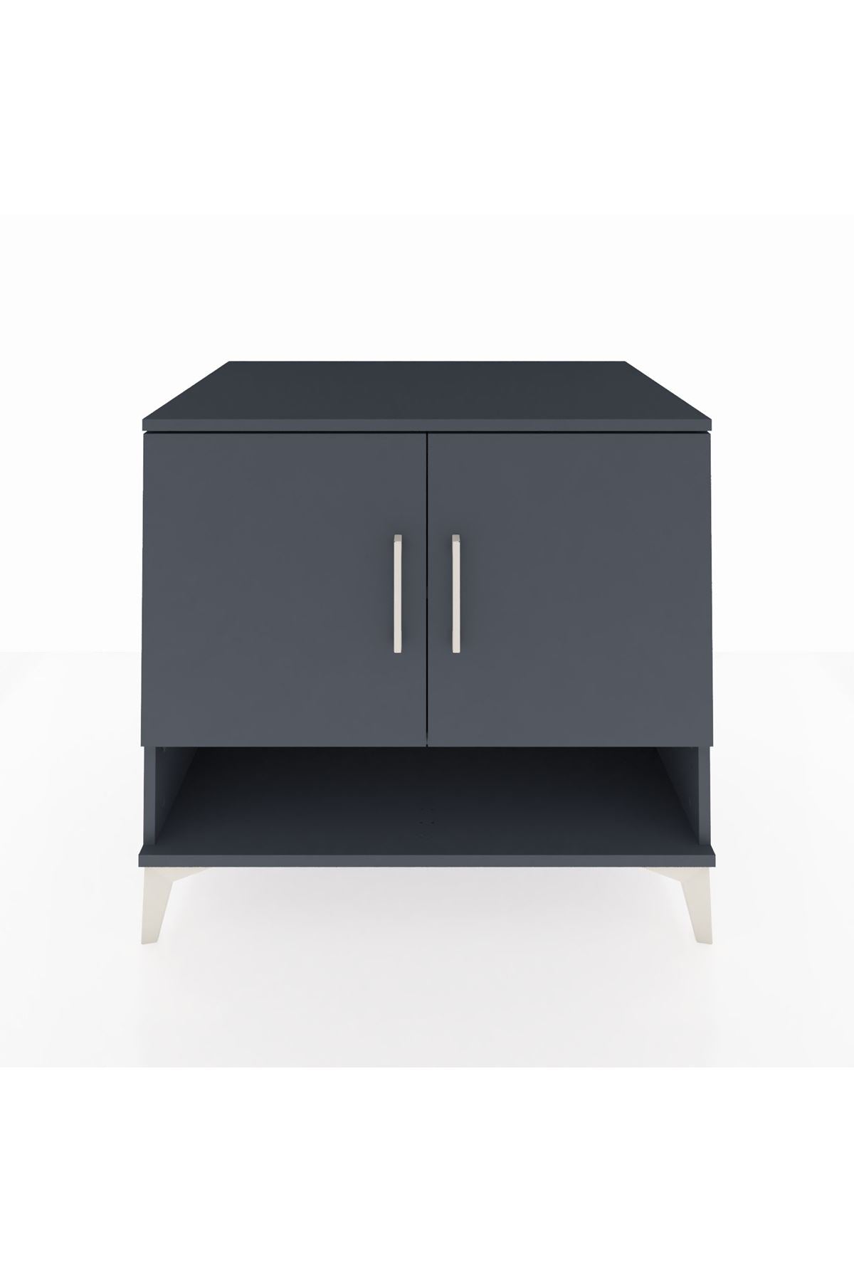 Kronos Şifonyer 2 Raflı 2 Kapaklı 88x59x80 Antrasit-Antrasit