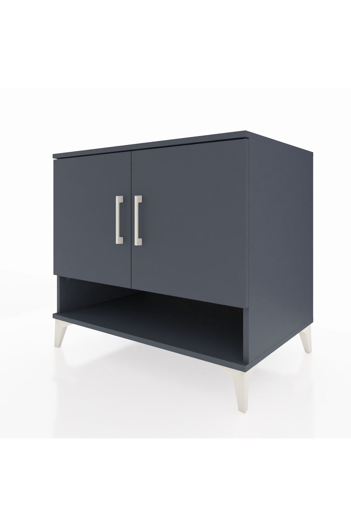 Kronos Şifonyer 2 Raflı 2 Kapaklı 88x59x80 Antrasit-Antrasit