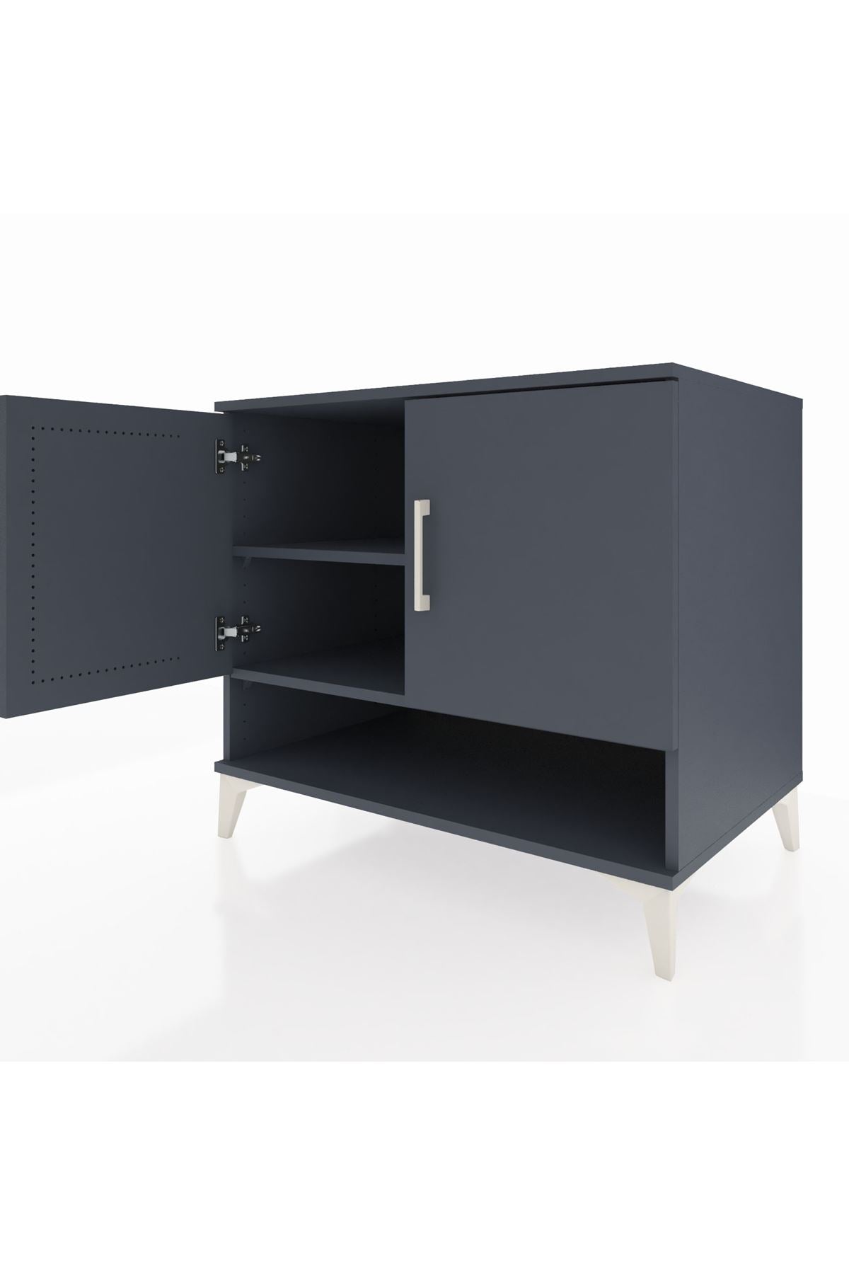 Kronos Şifonyer 2 Raflı 2 Kapaklı 88x59x80 Antrasit-Antrasit