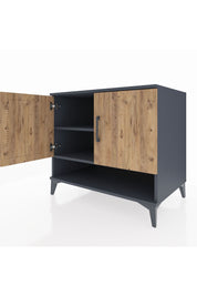 Kronos Şifonyer 2 Raflı 2 Kapaklı 88x59x80 Antrasit-Çam