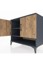 Kronos Şifonyer 2 Raflı 2 Kapaklı 88x59x80 Antrasit-Çam