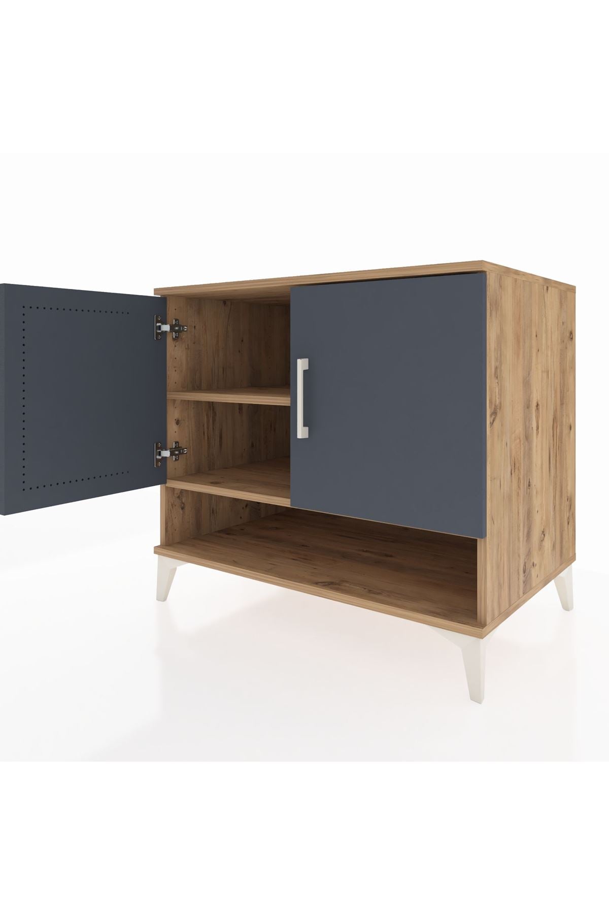 Kronos Şifonyer 2 Raflı 2 Kapaklı 88x59x80 Çam-Antrasit