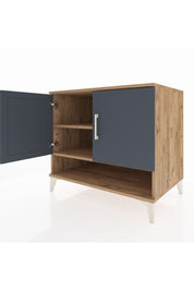 Kronos Şifonyer 2 Raflı 2 Kapaklı 88x59x80 Çam-Antrasit