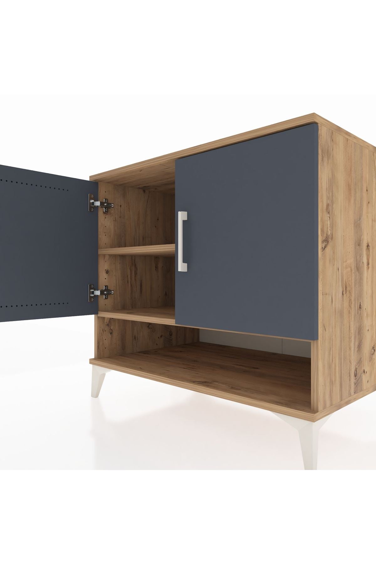 Kronos Şifonyer 2 Raflı 2 Kapaklı 88x59x80 Çam-Antrasit