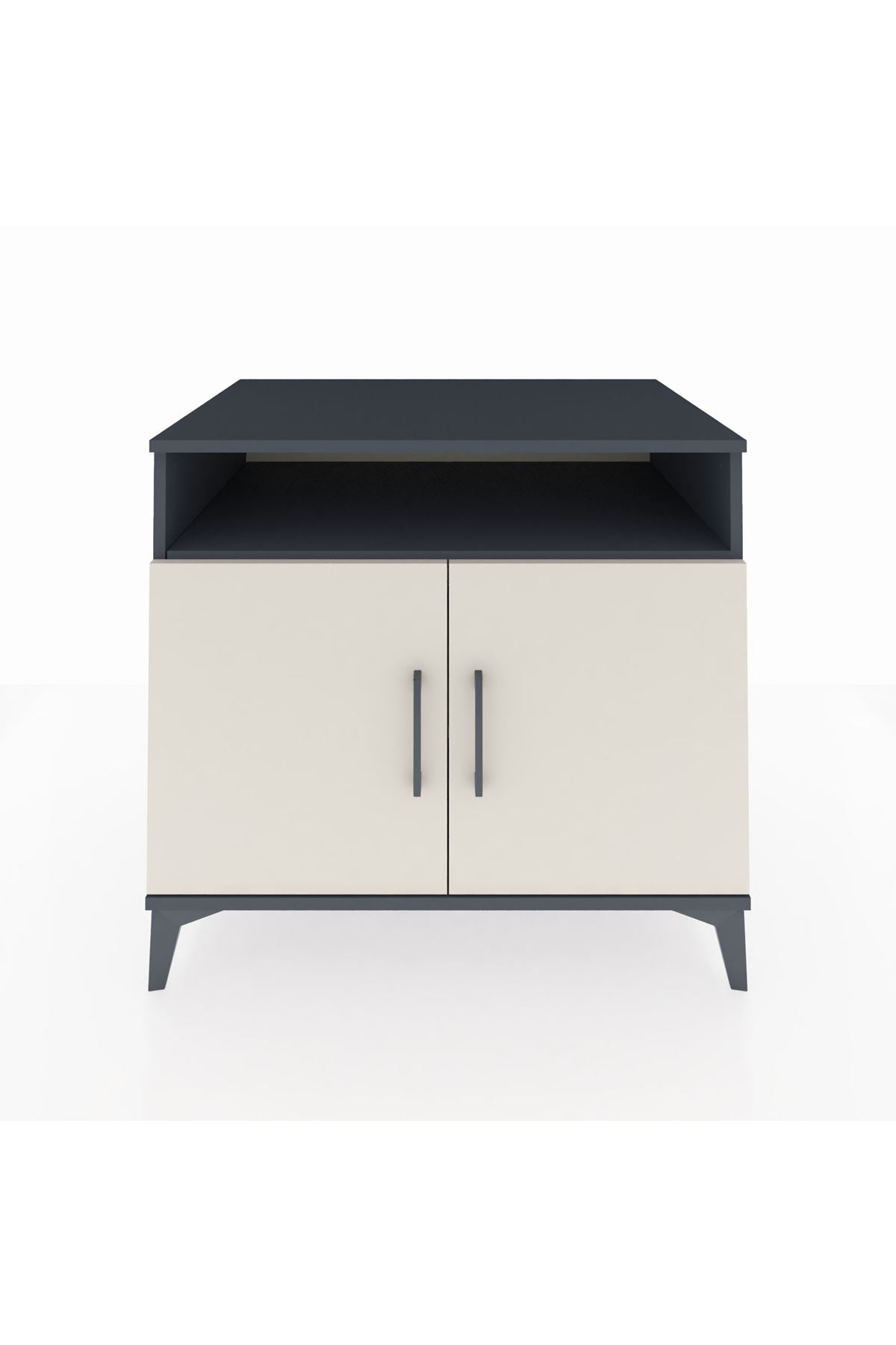 Kronos Şifonyer 2 Raflı 2 Kapaklı 88x59x80 Antrasit-Aytaşı