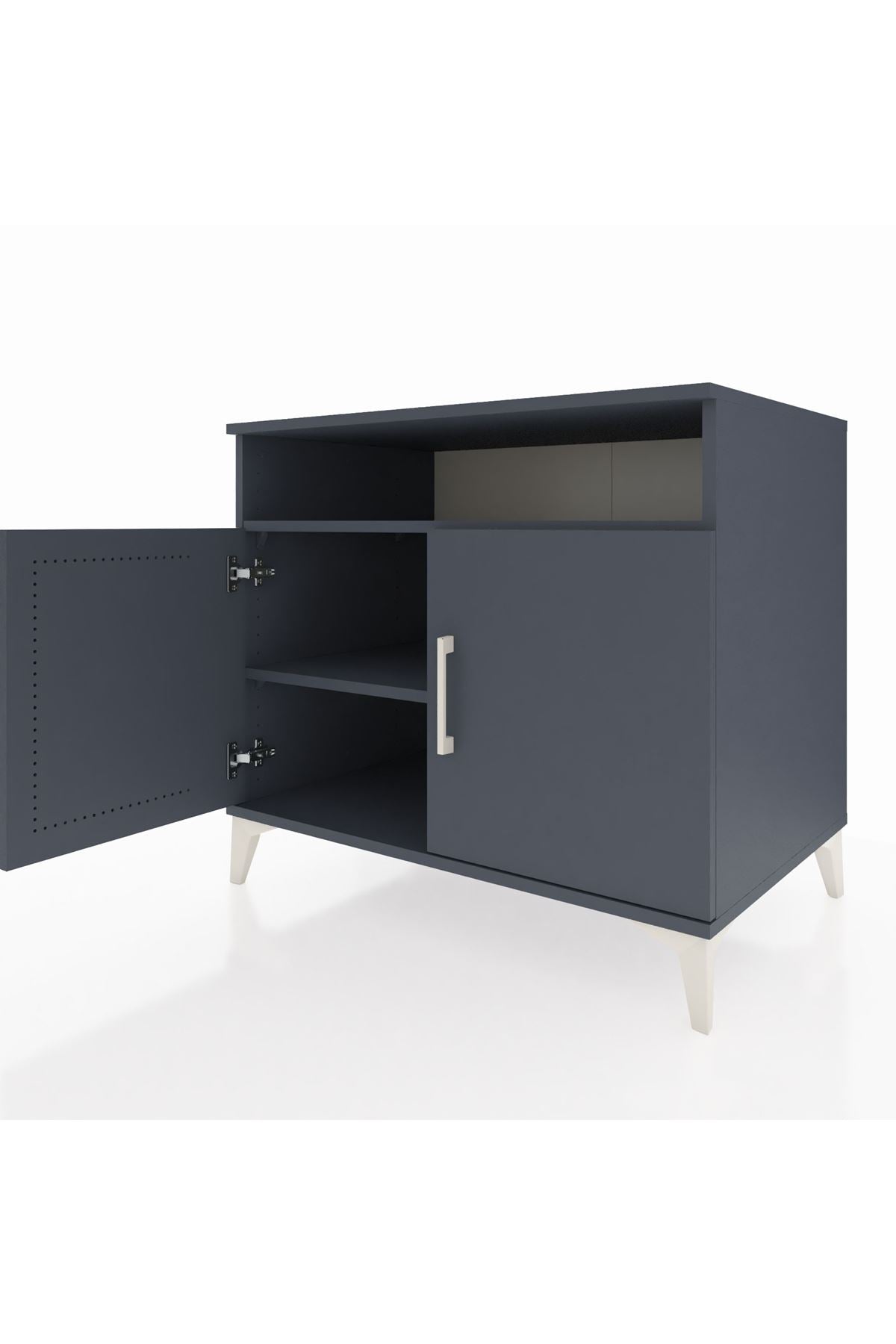 Kronos Şifonyer 2 Raflı 2 Kapaklı 88x59x80 Antrasit-Antrasit