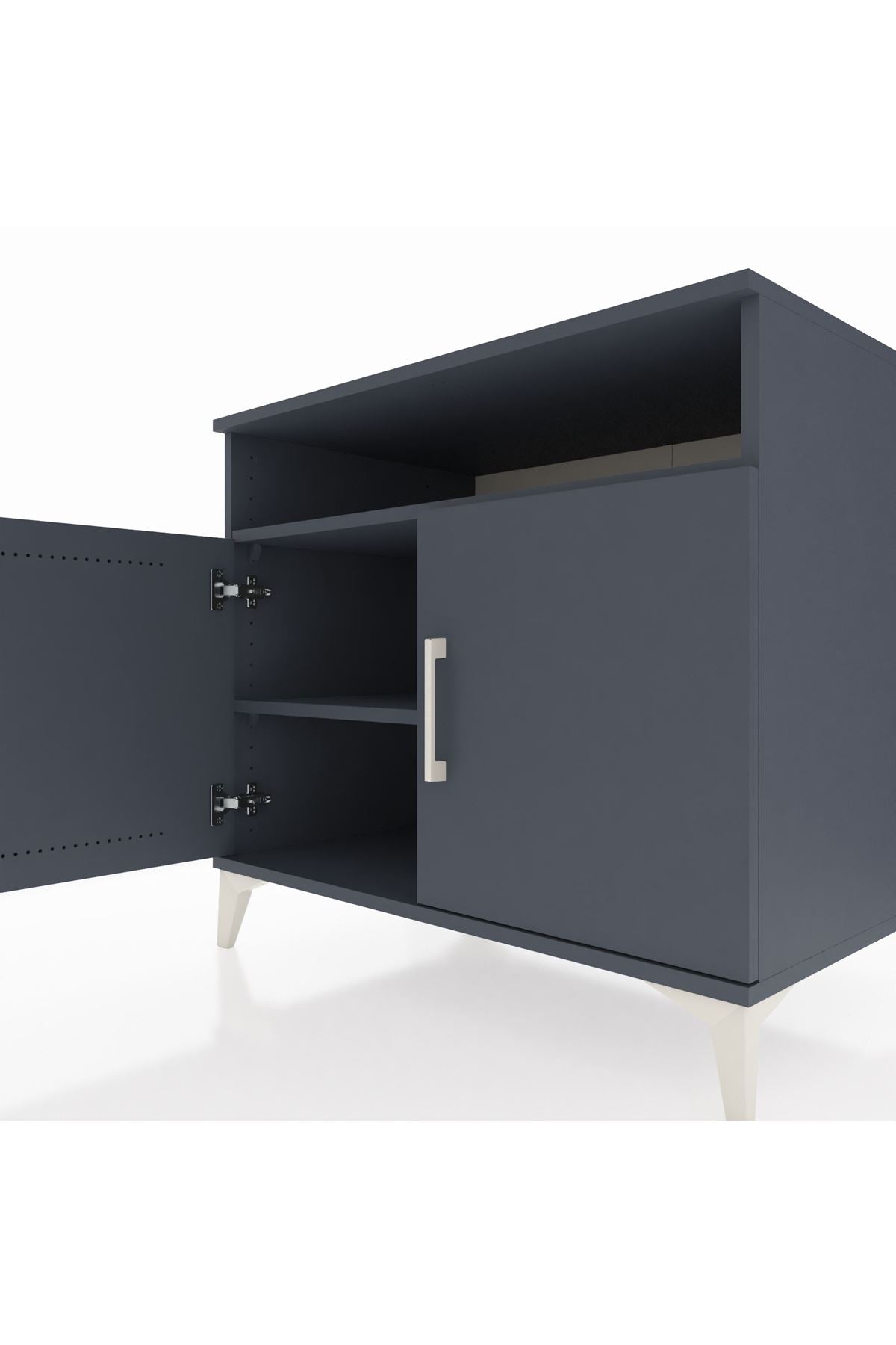 Kronos Şifonyer 2 Raflı 2 Kapaklı 88x59x80 Antrasit-Antrasit