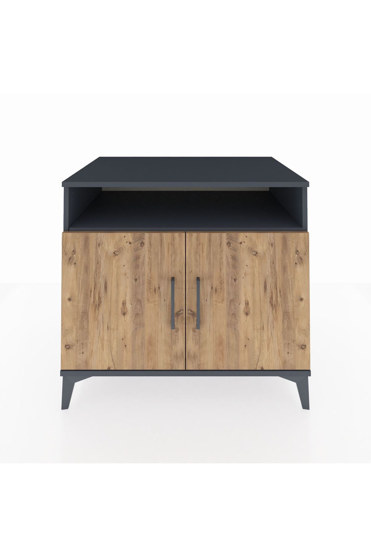 Kronos Şifonyer 2 Raflı 2 Kapaklı 88x59x80 Antrasit-Çam