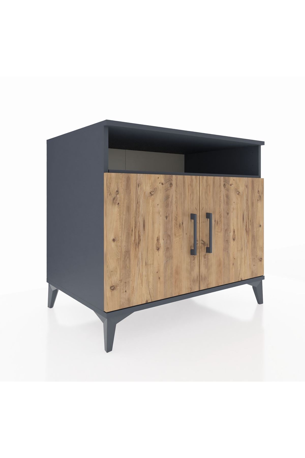 Kronos Şifonyer 2 Raflı 2 Kapaklı 88x59x80 Antrasit-Çam