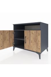 Kronos Şifonyer 2 Raflı 2 Kapaklı 88x59x80 Antrasit-Çam