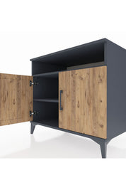 Kronos Şifonyer 2 Raflı 2 Kapaklı 88x59x80 Antrasit-Çam