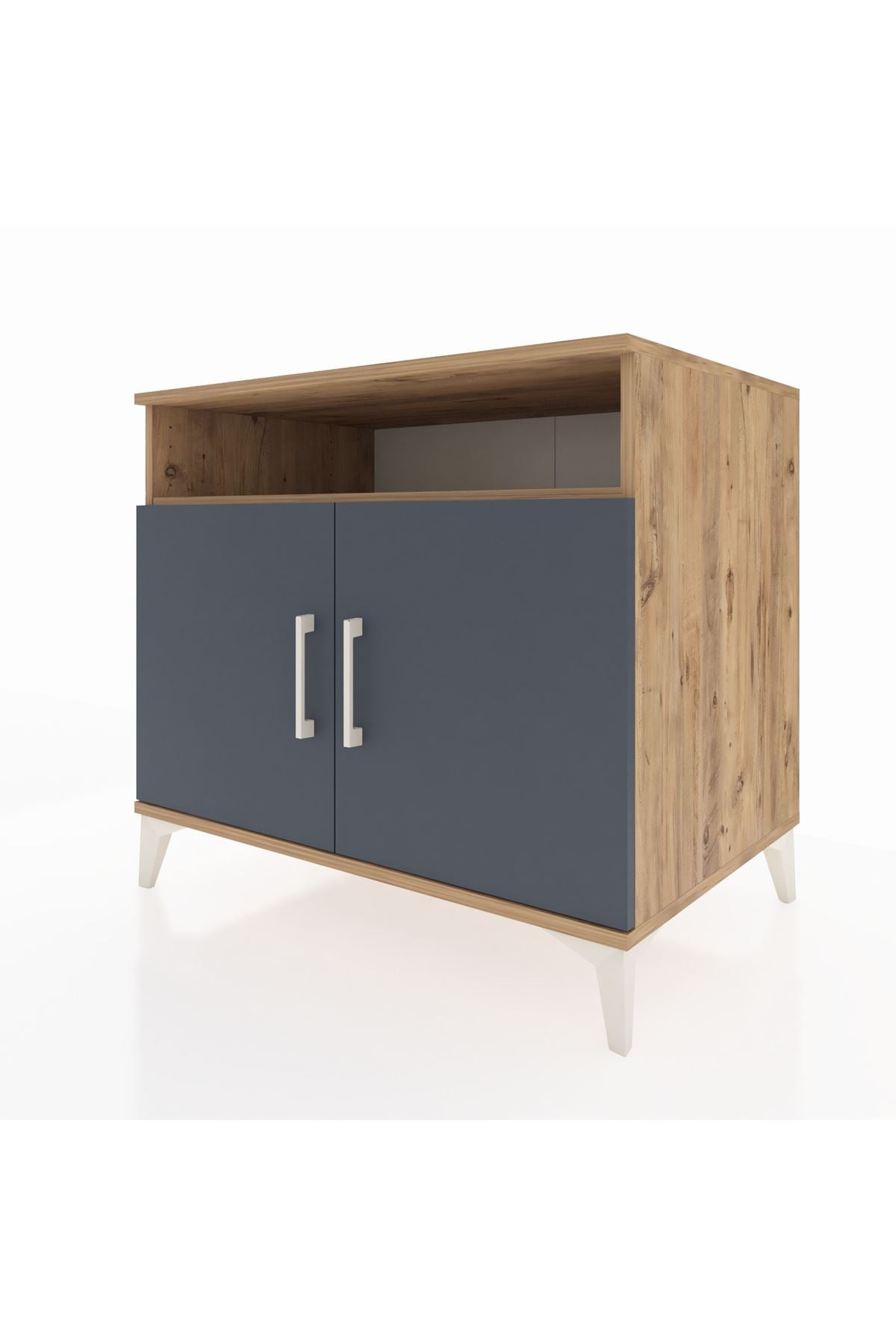 Kronos Şifonyer 2 Raflı 2 Kapaklı 88x59x80 Çam-Antrasit