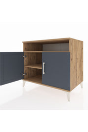 Kronos Şifonyer 2 Raflı 2 Kapaklı 88x59x80 Çam-Antrasit