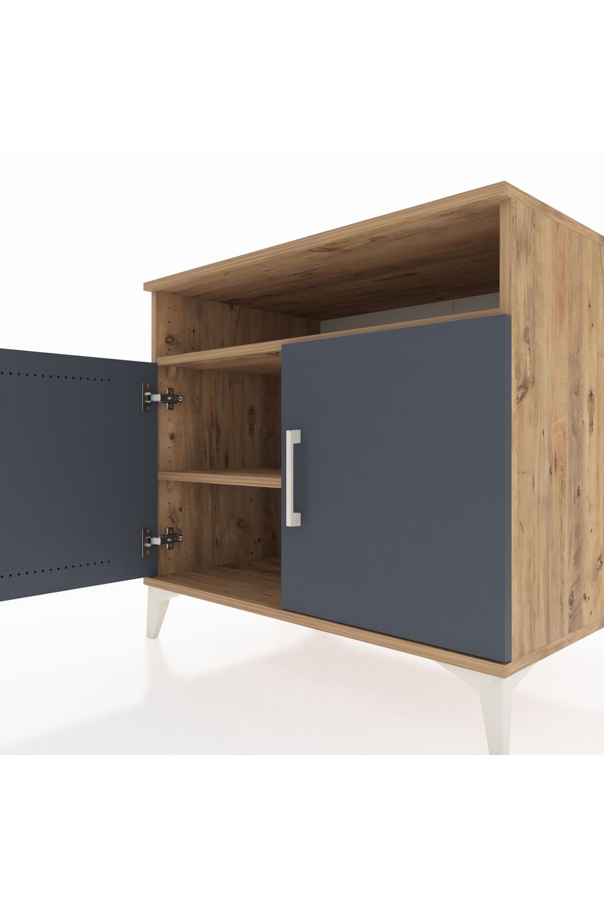 Kronos Şifonyer 2 Raflı 2 Kapaklı 88x59x80 Çam-Antrasit