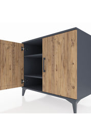 Kronos Şifonyer 2 Raflı 2 Kapaklı 88x59x80 Antrasit-Çam