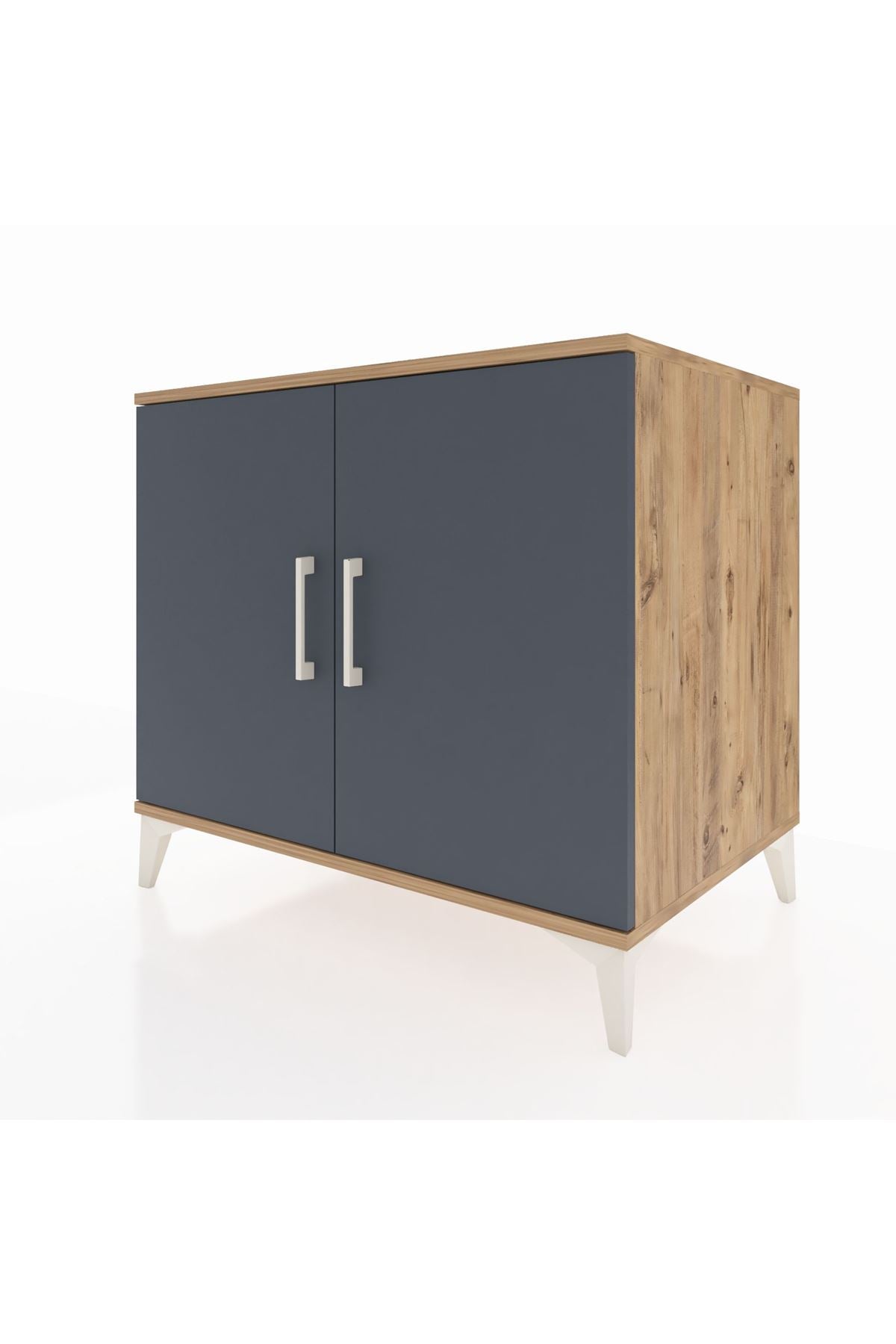 Kronos Şifonyer 2 Raflı 2 Kapaklı 88x59x80 Çam-Antrasit