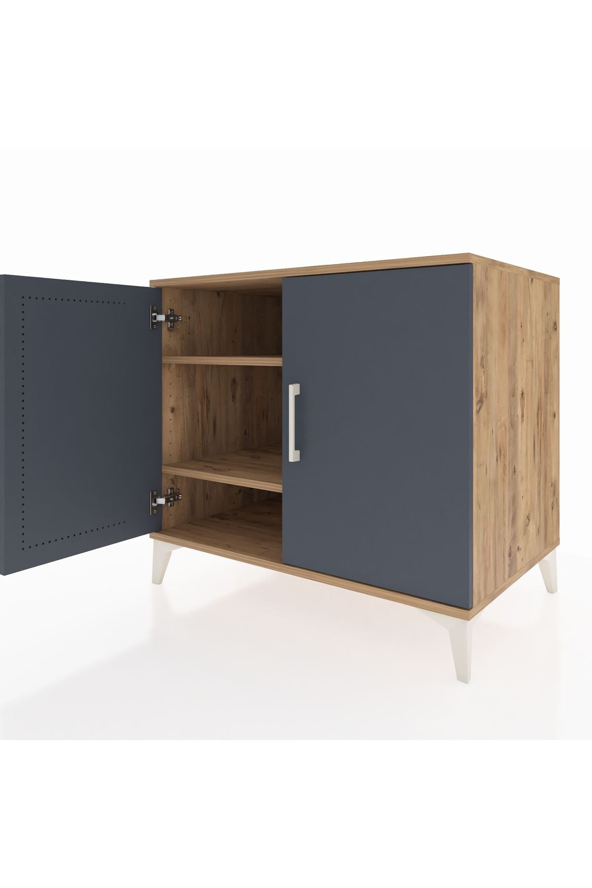 Kronos Şifonyer 2 Raflı 2 Kapaklı 88x59x80 Çam-Antrasit