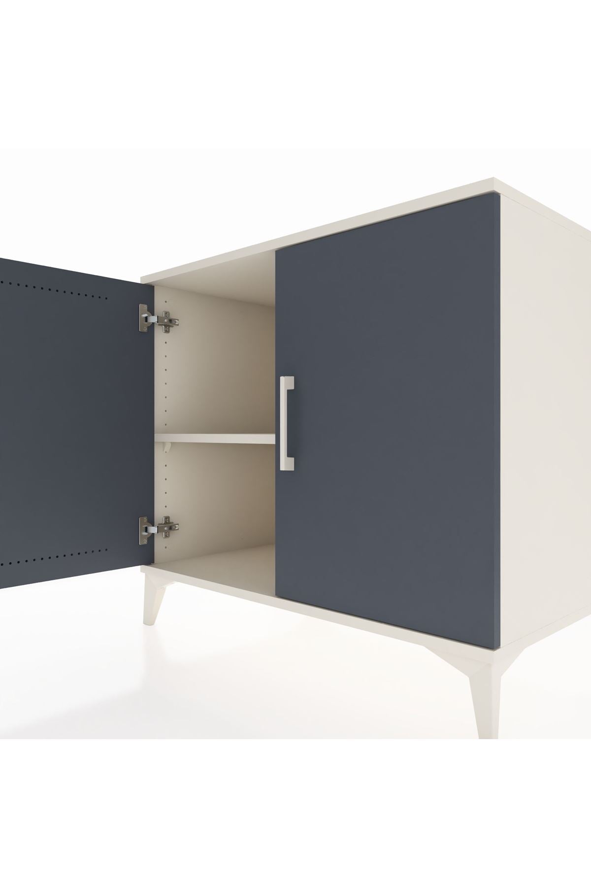 Kronos Şifonyer Tek Raflı 2 Kapaklı 88x59x80 Aytaşı-Antrasit