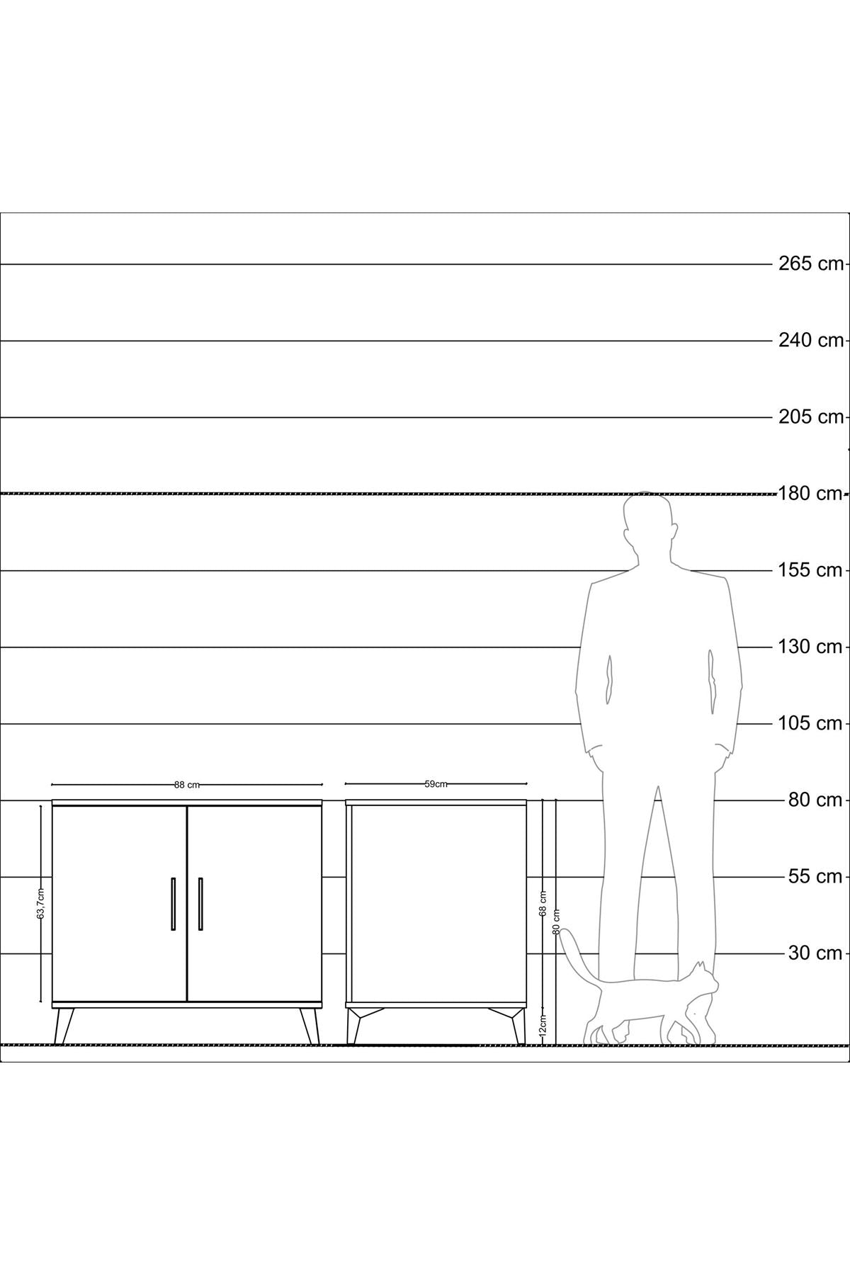 Kronos Şifonyer Tek Raflı 2 Kapaklı 88x59x80 Aytaşı-Çam