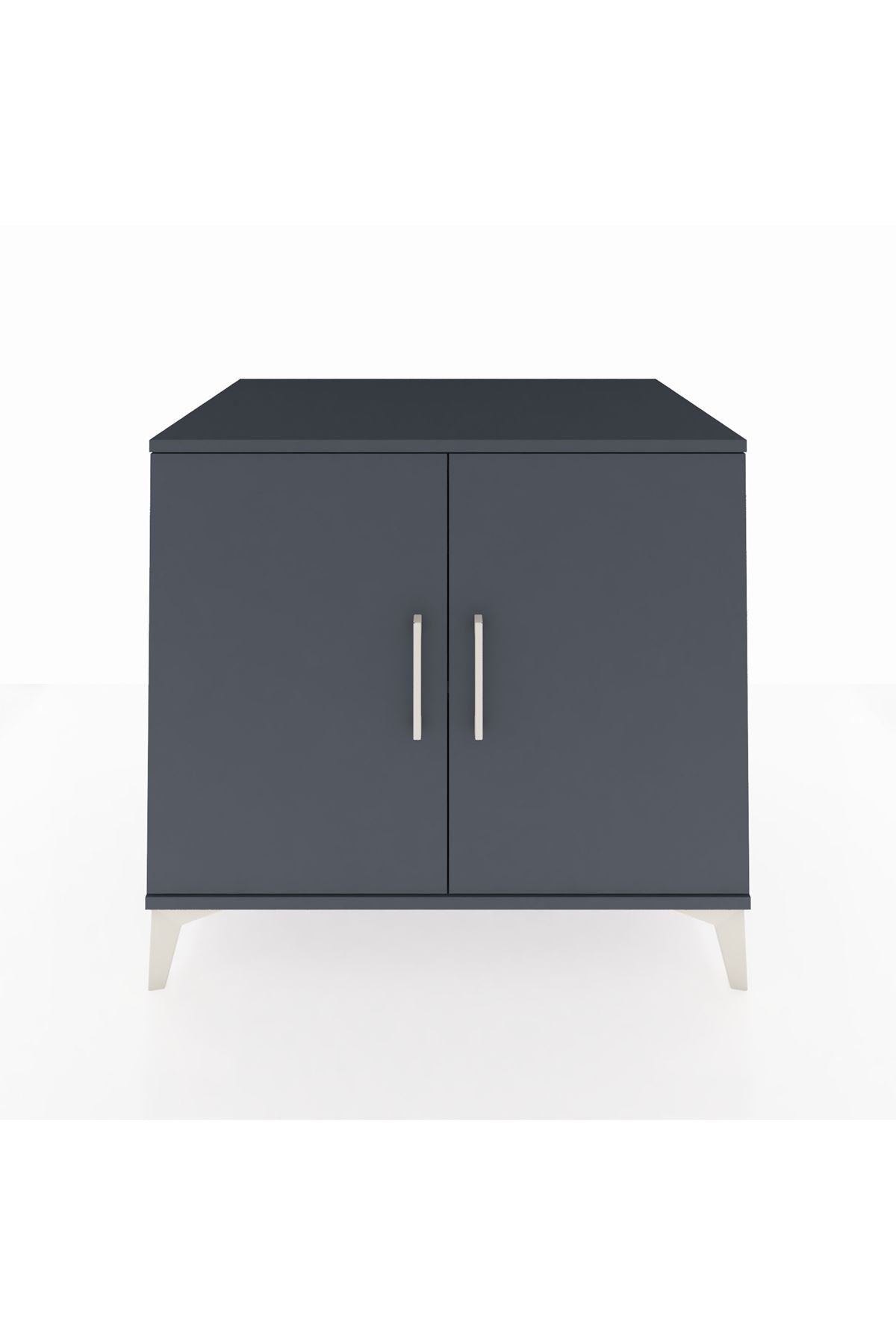 Kronos Şifonyer Tek Raflı 2 Kapaklı 88x59x80 Antrasit-Antrasit