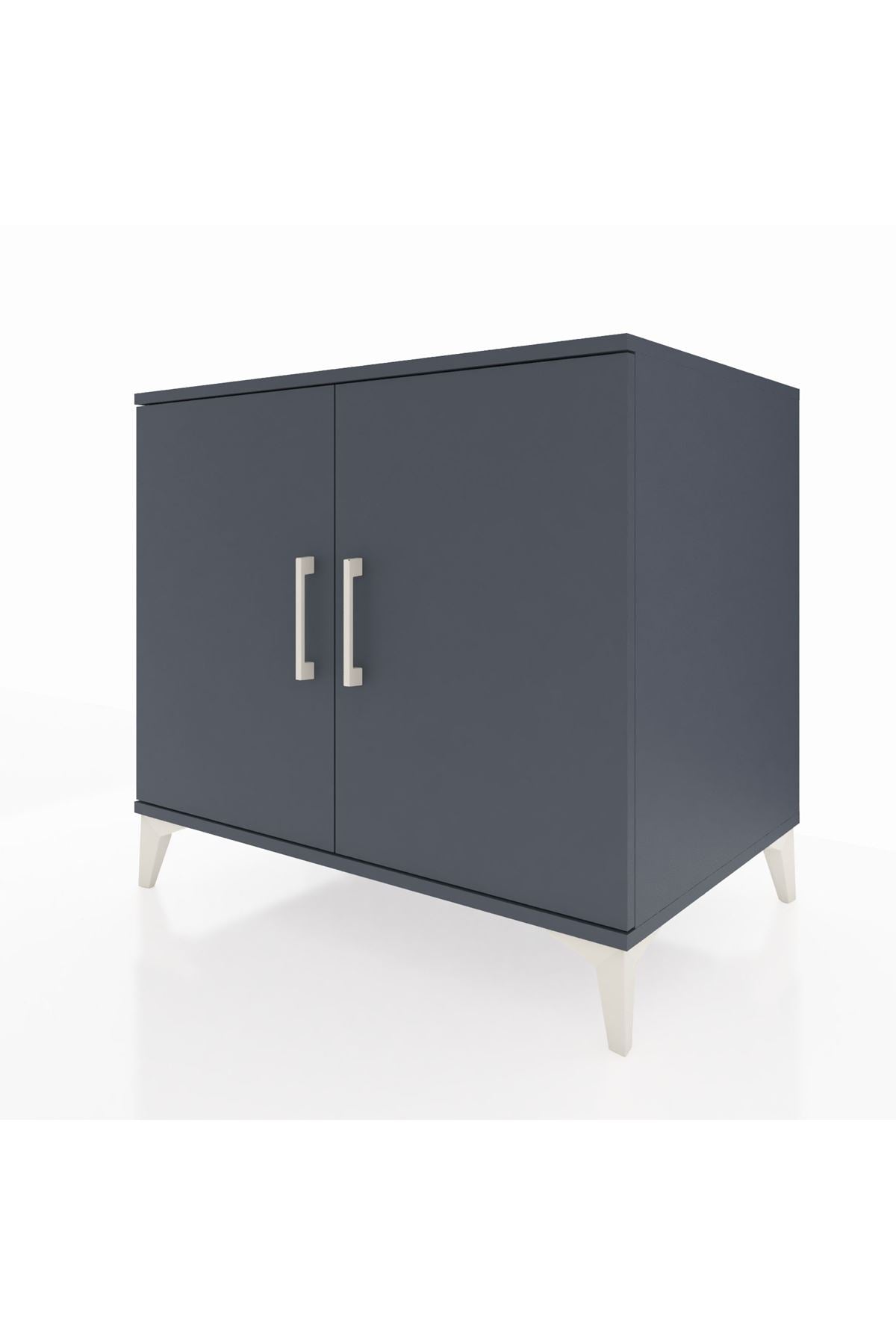 Kronos Şifonyer Tek Raflı 2 Kapaklı 88x59x80 Antrasit-Antrasit