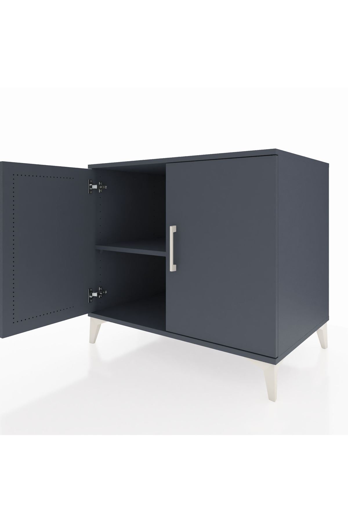 Kronos Şifonyer Tek Raflı 2 Kapaklı 88x59x80 Antrasit-Antrasit