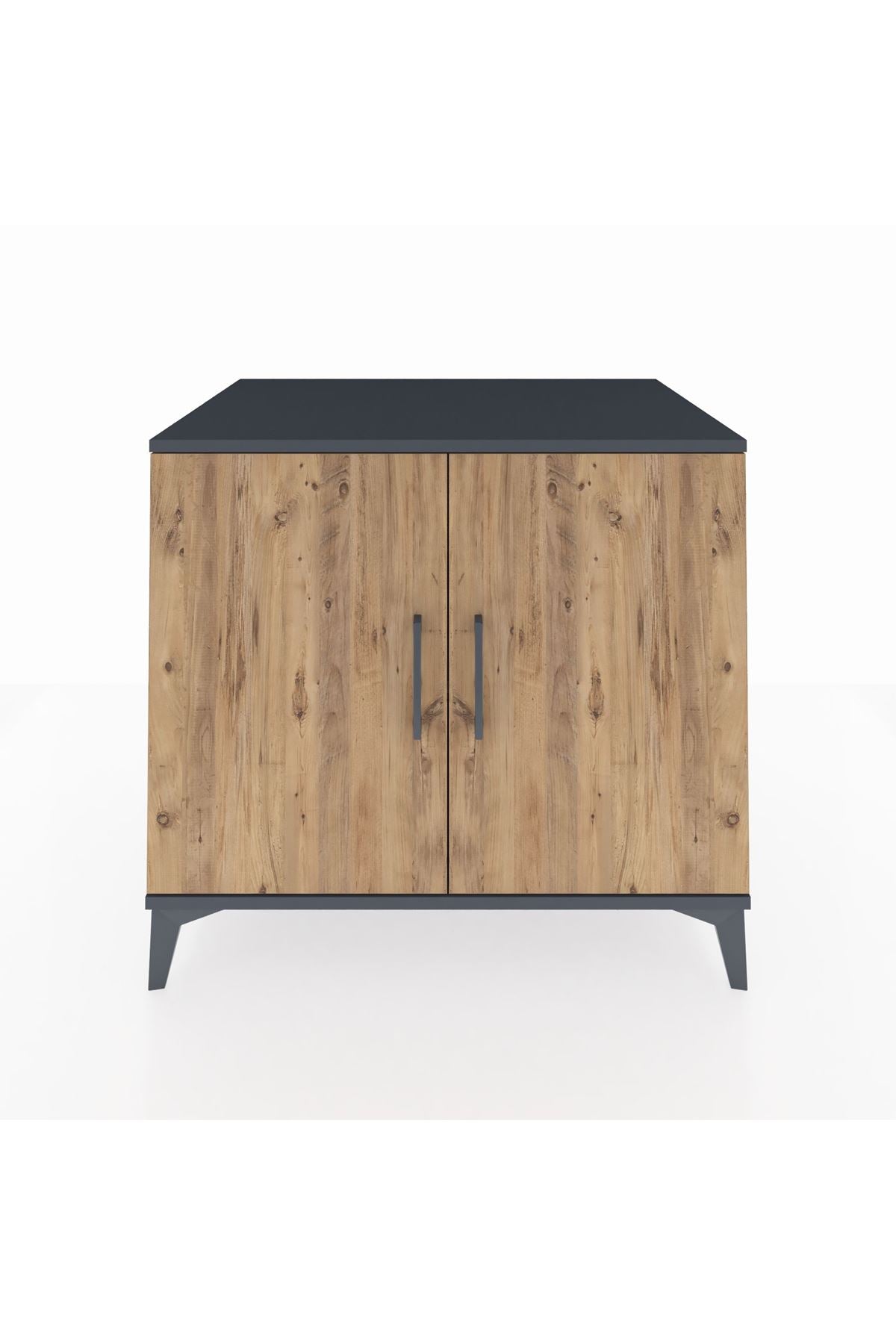 Kronos Şifonyer Tek Raflı 2 Kapaklı 88x59x80 Antrasit-Çam