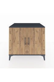 Kronos Şifonyer Tek Raflı 2 Kapaklı 88x59x80 Antrasit-Çam