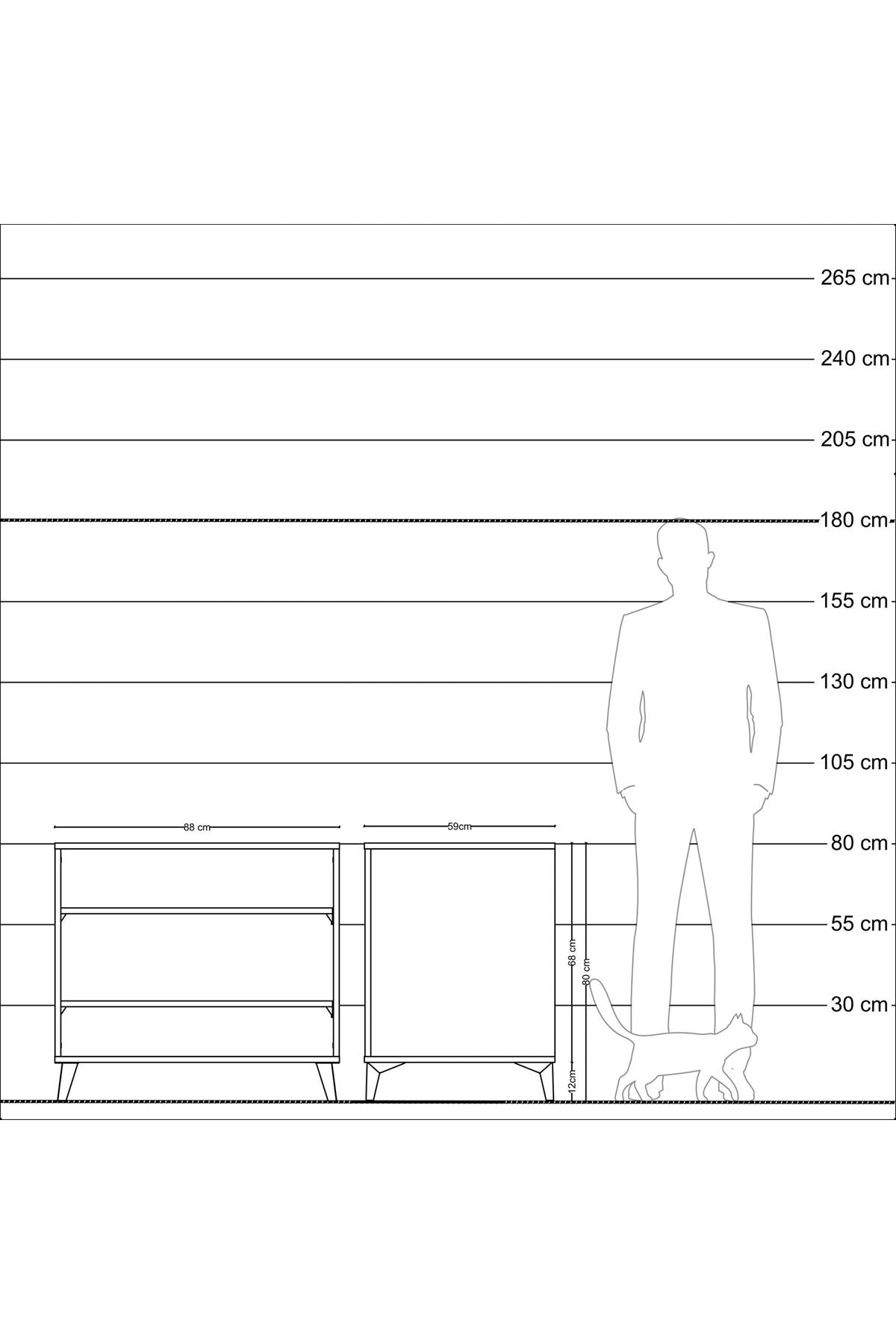 Kronos Şifonyer 2 Raflı 88x59x80 Antrasit-Aytaşı