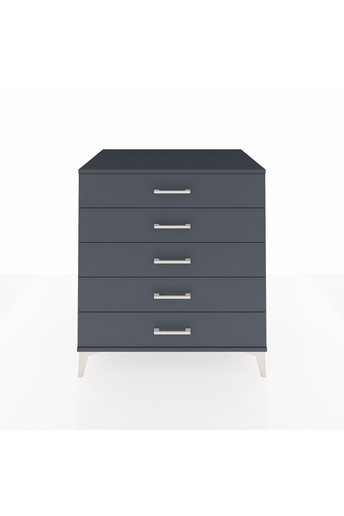 Kronos Şifonyer 5 Çekmeceli 88x59x96 Antrasit-Antrasit