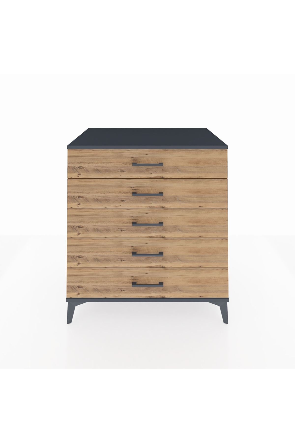 Kronos Şifonyer 5 Çekmeceli 88x59x96 Antrasit-Çam