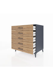 Kronos Şifonyer 5 Çekmeceli 88x59x96 Antrasit-Çam