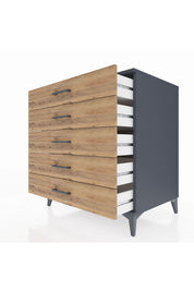 Kronos Şifonyer 5 Çekmeceli 88x59x96 Antrasit-Çam