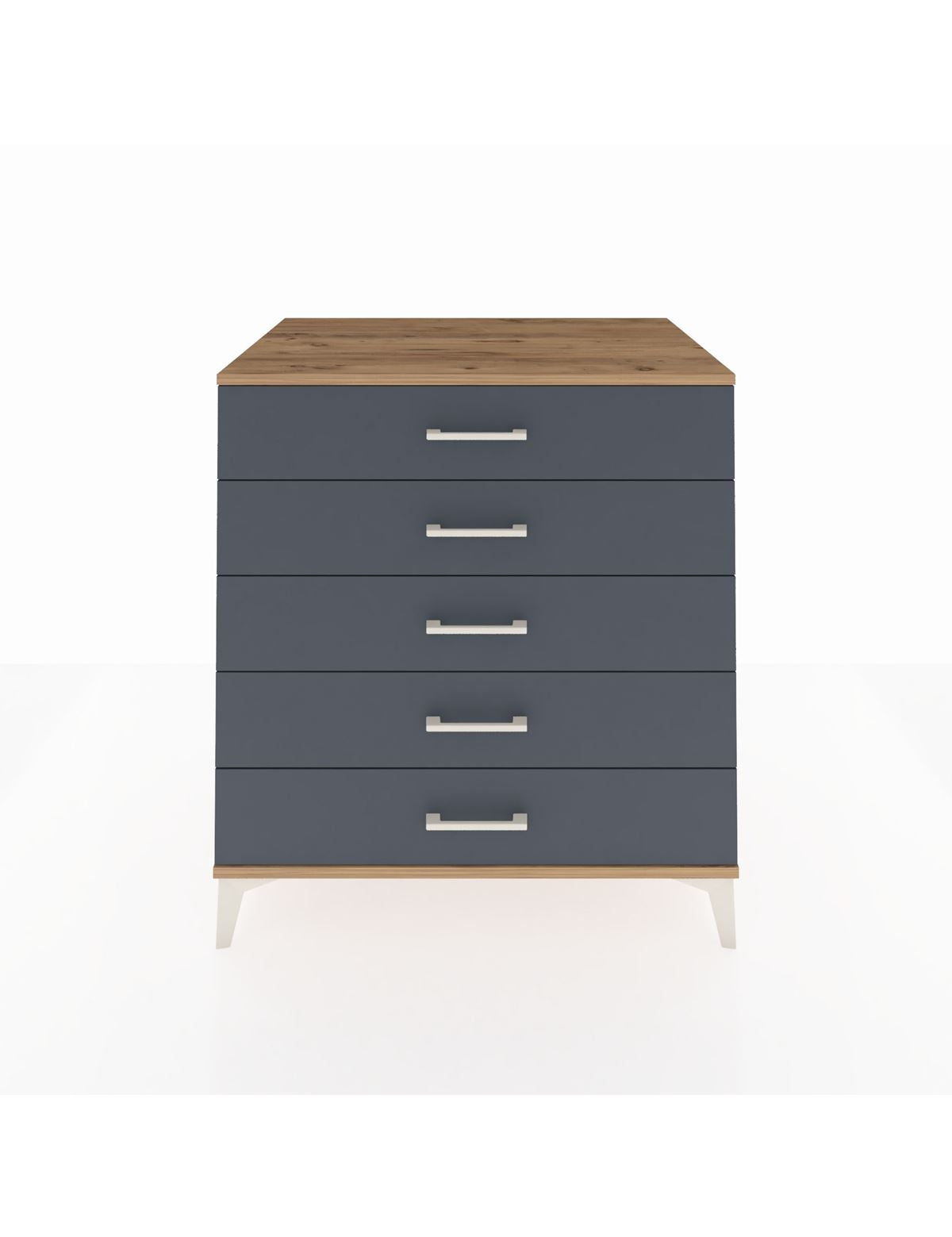 Kronos Şifonyer 5 Çekmeceli 88x59x96 Çam-Antrasit